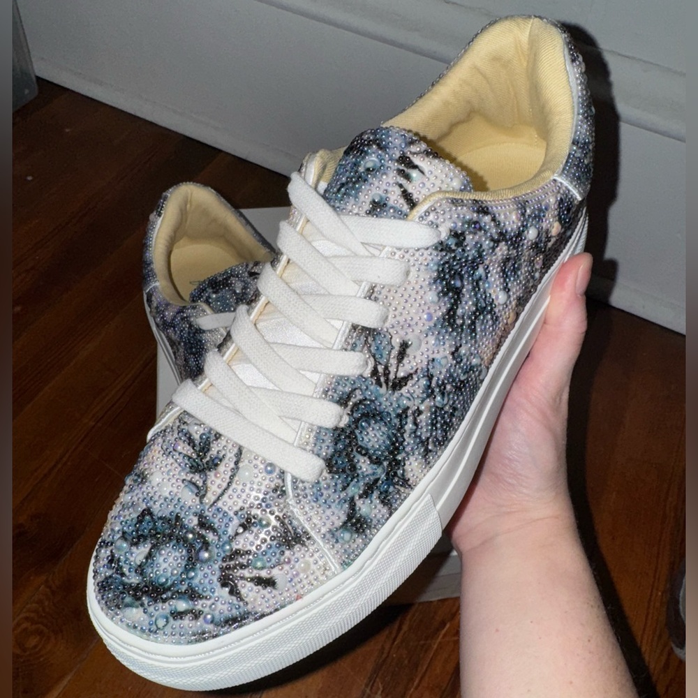 Betsey Johnson Sidney Blue Floral Sneakers